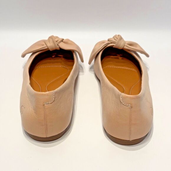 Born Anah Pinkish Tan Leather Ballet Flats With Bows Women’s Size 6.5M - Picture 5 of 14